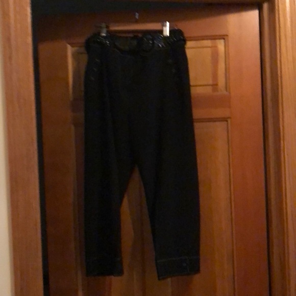 Black Threequarter Dress Pants 